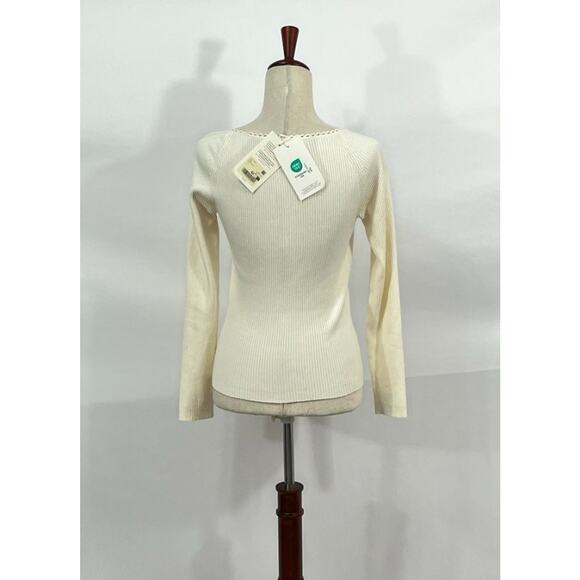 SEZANE Sz M Medium Ecru Maha Knit Top Jumper Sweater NWT - Picture 5 of 9